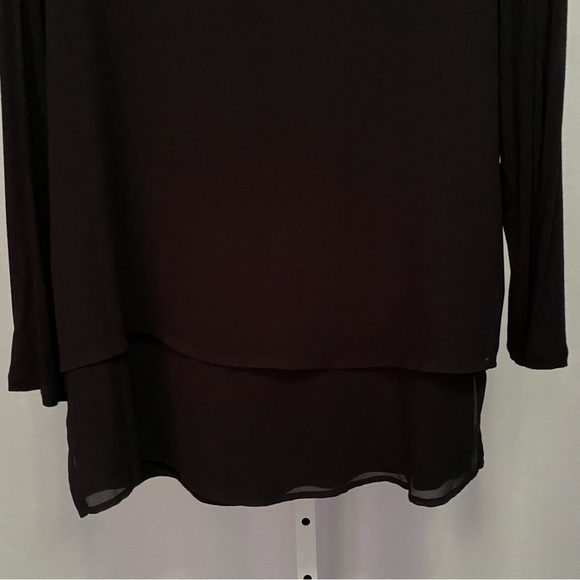 Michael Kors Black Layered V-Neck Top — M - Picture 3 of 6